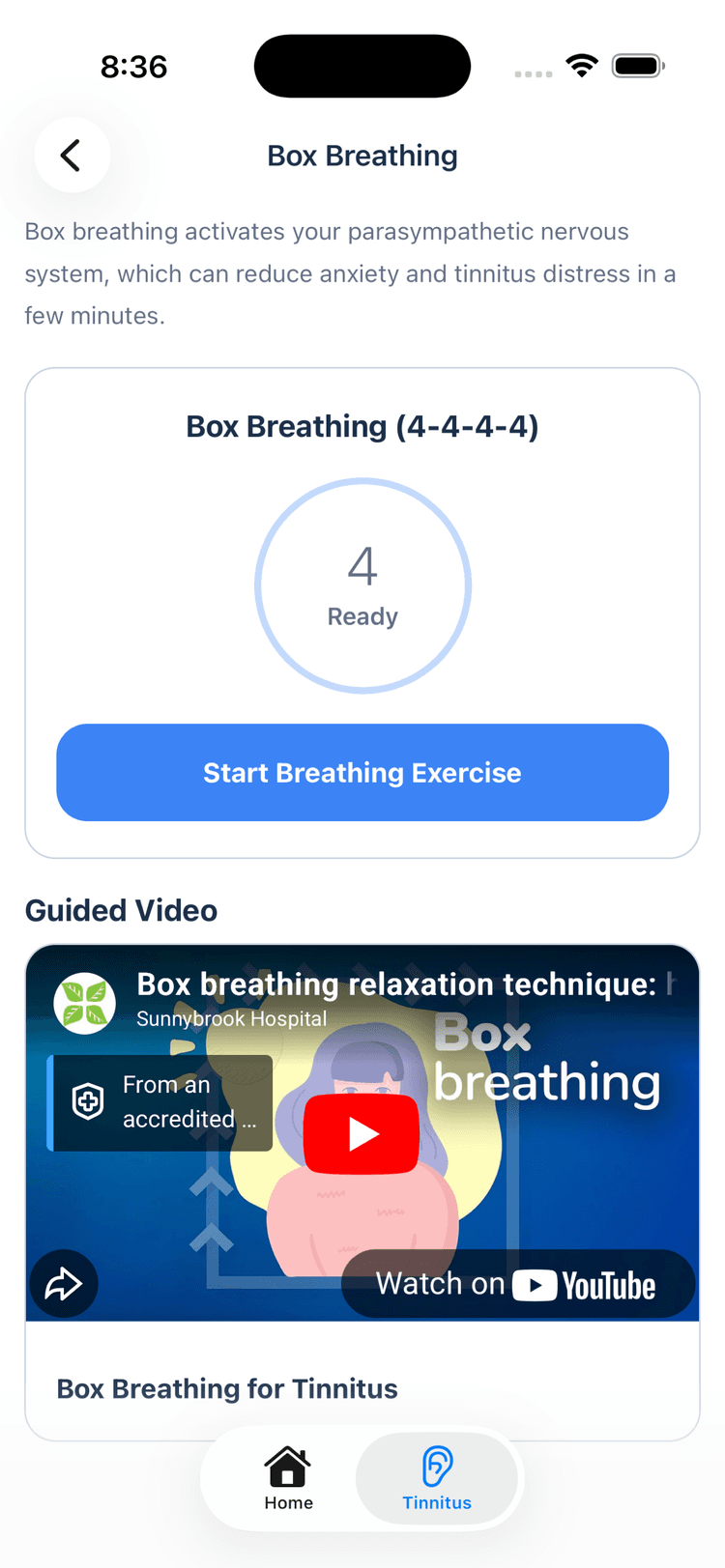 Guided exercises and video help